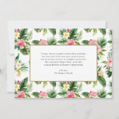 Waterverf Tropical Flowers Foto Afstuderen Aankondiging (Achterkant)