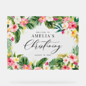 Waterverf Tropical Flowers Lijst doop Acryl Bord (Voorkant)