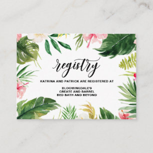 Waterverf Tropical Flowers Lijst Registry Kaart I