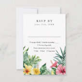 Waterverf Tropical Flowers Wedding RSVP (Voorkant)
