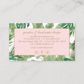 Waterverf Tropical Leaves Pattern Designer Visitekaartje (Achterkant)