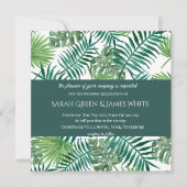 Waterverf Tropical Palm Wedding Invitation Square Kaart (Voorkant)