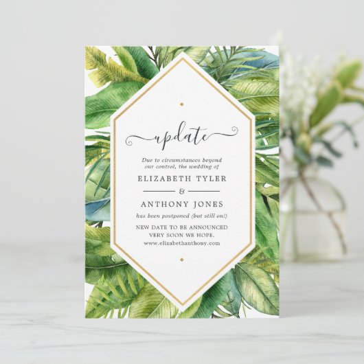 Waterverf Tropical Summer Weddenschap Update Kaart (Staand voorkant)