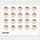 Waterverf Tropical Wedding Dank u Ronde Sticker (Vel)