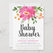 Waterverf Tropics Baby shower Uitnodiging (Voorkant)