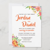 Waterverf Tropics Floral Chic Destination Wedding Kaart (Voorkant)