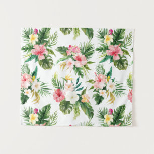 Waterverf Tropisch Bloempatroon Wandtapijt Wandkleed