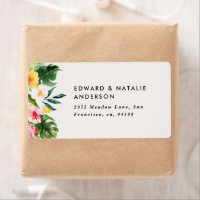 waterverf tropisch botanisch floranjekleurig