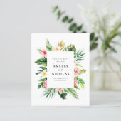 Waterverf Tropisch Botanisch Lijst Save the Date (Staand voorkant)
