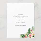 Waterverf Tropisch Botanisch Lijst Save the Date (Achterkant)