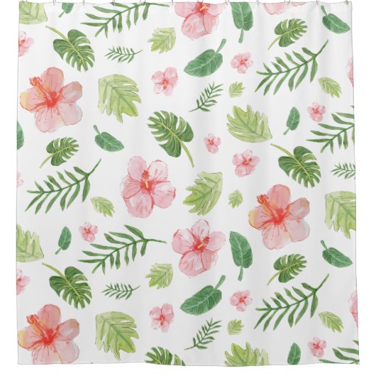 Waterverf Tropisch Douchegordijn (Voorkant)