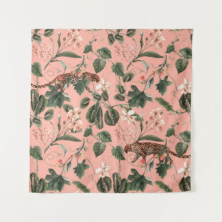 Waterverf tropisch exotisch patroon met orchidee,  wandkleed