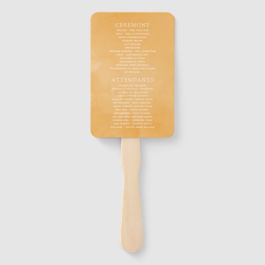 Waterverf Tropisch Floral Beach Wedding Programme Handwaaier (Achterkant)