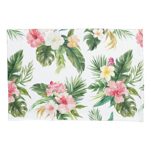 Waterverf Tropisch Floral Pattern Hoesje Kussensloop (Voorkant)