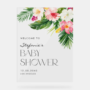 Waterverf Tropisch Flowers Summer Baby shower Acryl Bord