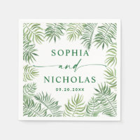 Waterverf Tropisch groen Palm script bruiloft