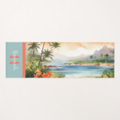 Waterverf tropisch Hawaïaans strand Yogamat