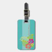 Waterverf Tropisch, Hawaiian Hibiskus Bagagelabel (Voorkant verticaal)