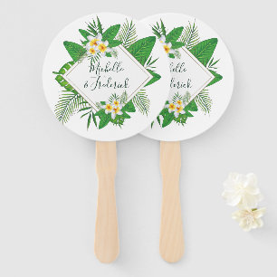 Waterverf tropisch huwelijk handwaaier