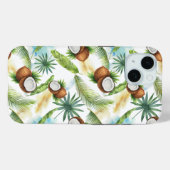 Waterverf Tropisch kokospatroon Case-Mate iPhone Case (Achterkant (horizontaal))