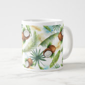 Waterverf Tropisch kokospatroon Extra Grote Beker (Voorkant rechts)