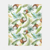 Waterverf Tropisch kokospatroon Fleece Deken (Voorkant)