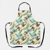 Waterverf Tropisch kokospatroon Schort (Voorkant)