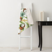 Waterverf Tropisch kokospatroon Sherpa Deken (In situ)