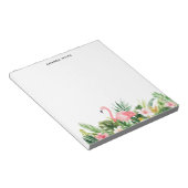 Waterverf Tropisch Leaf Flamingo Custom Notitieblo Notitieblok (Schuin)