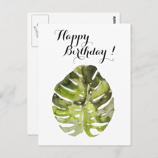 Waterverf Tropisch leren Briefkaart (Voorkant / Achterkant)