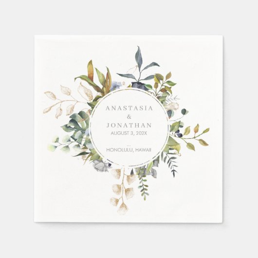 Waterverf Tropisch mengsel Servet (Voorkant)