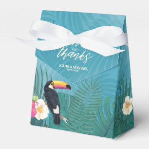 Waterverf Tropisch met Toucan Wedding Blauwgroen I Bedankdoosjes