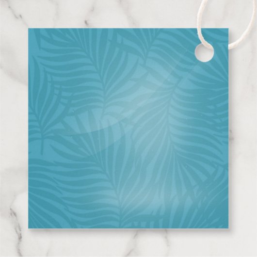 Waterverf Tropisch met Toucan Wedding Blauwgroen I Bedankjes Labels (Achterkant)