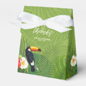 Waterverf Tropisch met Toucan Wedding Green ID577 Bedankdoosjes (Voorkant Zijde)