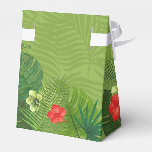 Waterverf Tropisch met Toucan Wedding Green ID577 Bedankdoosjes (Achterkant)