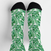 Waterverf Tropisch Monstera Leaf Patroon Sokken (Top)