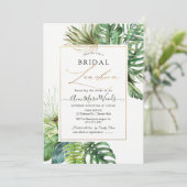 Waterverf Tropisch Oerwoud Bridal Luncheon Invitat Kaart (Staand voorkant)
