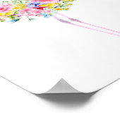 Waterverf Tropisch Roze Flamingo Nursery Poster (Hoek)