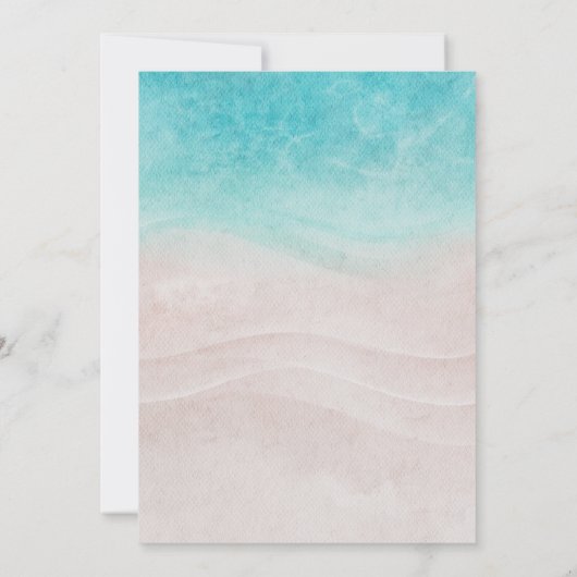 Waterverf Tropisch strand bruiloft Kaart (Achterkant)