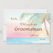 Waterverf Tropisch strand bruiloft Kaart (Voorkant)