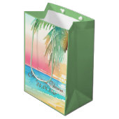 Waterverf Tropisch strand bruiloft Medium Cadeauzakje (Voorkant Gekanteld)