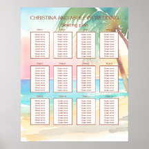 Waterverf Tropisch strand bruiloft