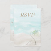 Waterverf Tropisch strand bruiloft RSVP (Voorkant / Achterkant)