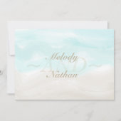 Waterverf Tropisch strand bruiloft Save The Date (Achterkant)