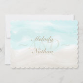 Waterverf Tropisch strand bruiloft Save The Date (Achterkant)