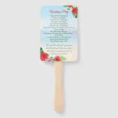 Waterverf Tropisch strand Handwaaier (Achterkant)