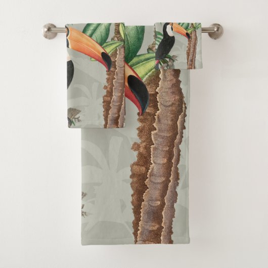 Waterverf Tropisch Woud & Toucan Vogels Bad Handdoek (Insitu)