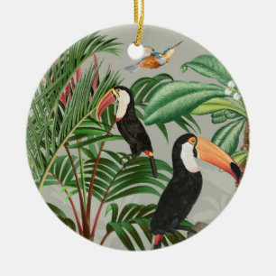 Waterverf Tropisch Woud & Toucan Vogels Keramisch Ornament