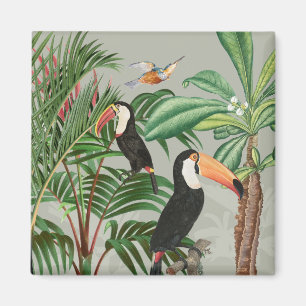Waterverf Tropisch Woud & Toucan Vogels Magneet