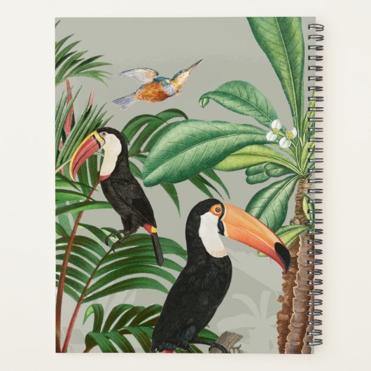 Waterverf Tropisch Woud & Toucan Vogels Planner (Achterkant)